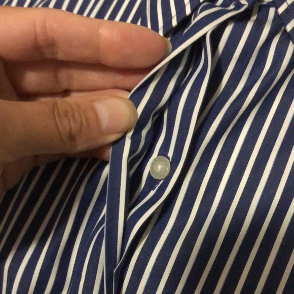 Wmns Ralph Lauren Dress Shirt-Blue & White-Sz M-Cotton - Picture 7 of 15